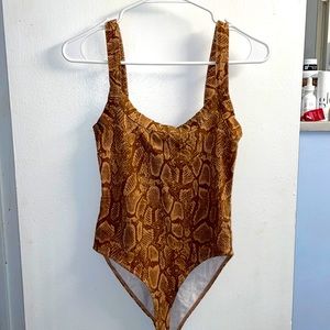 LIKE NEW FOREVER 21 Snakeskin BodySuit Size M; worn once.